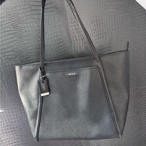 Tumi Black Leather Tote Bag